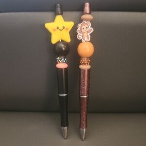 Star and Monkey Beaded Pens
